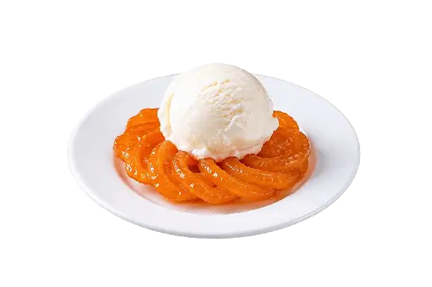 Jalebi with Ice Cream